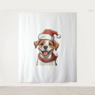 Tenture Chien chiot mignon portant le T-Shi classique Casq