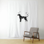 Tenture Chien dalmate - Halloween Lune Silhouette Classic (En situation)