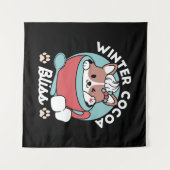 Tenture Chien dans la Mug Festive pour Vibes de vacances - (Devant (Horizontal))