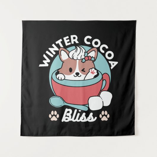 Tenture Chien dans la Mug Festive pour Vibes de vacances - (Devant)