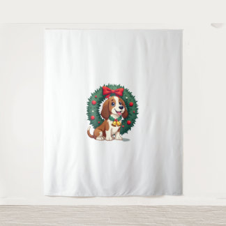 Tenture Chien de Basset Hound Jingle Bells