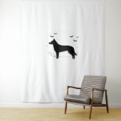 Tenture Chien de Beauceron - Halloween Moon Silhouette Cla (En situation)