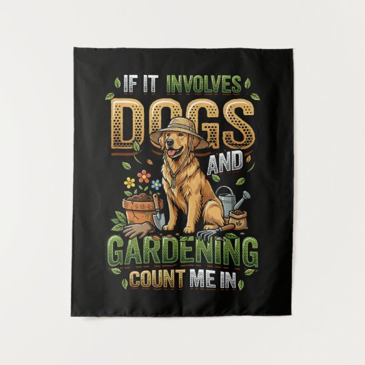 Tenture Chien de jardin si cela implique des chiens et du (Devant)