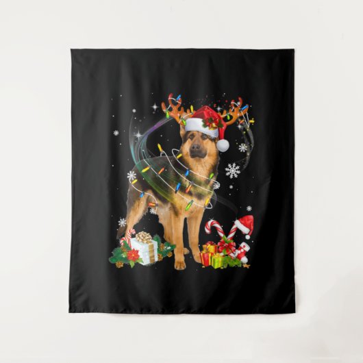 Tenture Chien de Noël berger (Devant)