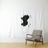 Tenture Chien de Poméranie - Halloween Lune Silhouette Cla (En situation (horizontale))