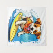 Tenture Chien de surf (Devant (Horizontal))
