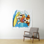 Tenture Chien de surf (En situation (horizontale))