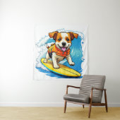 Tenture Chien de surf (En situation)