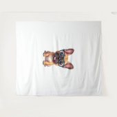 Tenture Chien de taureau français portant des lunettes (Devant (Horizontal))