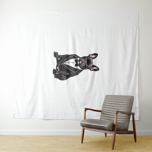 Tenture Chien de taureaux français à Tuxedo (En situation (horizontale))