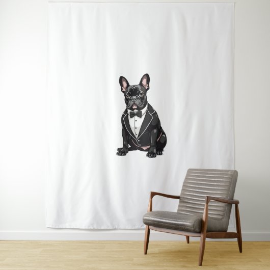 Tenture Chien de taureaux français à Tuxedo (En situation)