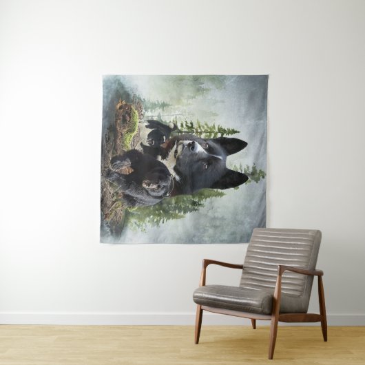 Tenture Chien d'ours karélien (En situation (horizontale))