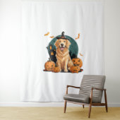 Tenture chien en halloween drôle (En situation)
