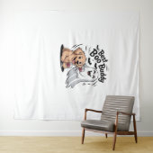 Tenture Chien et fantôme buvant du vin. T-shirt classique (En situation (horizontale))