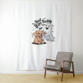 Tenture Chien et fantôme buvant du vin. T-shirt classique (En situation)