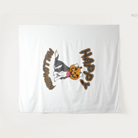 Tenture Chien Halloween T Chemise Halloween Joyeux Chien H (Devant (Horizontal))