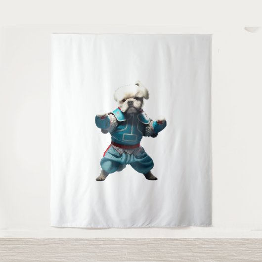 Tenture Chien Knows Karate transformé (Devant)
