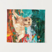 Tenture Chien Labrador Artistique Abstrait (Devant (Horizontal))