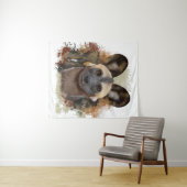 Tenture Chien sauvage africain | Abstrait Paint Splatter (En situation (horizontale))