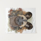 Tenture Chien sauvage africain | Abstrait Paint Splatter (Devant (Horizontal))