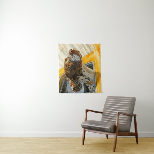 Tenture Chien tacheté sur l'art de rouler en voiture Impri (En situation)