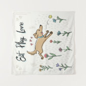 Tenture Chiens dans le jardin II | Mangez l'amour (Devant)