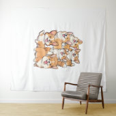 Tenture Chiens de Corgi heureux (En situation (horizontale))