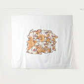 Tenture Chiens de Corgi heureux (Devant (Horizontal))