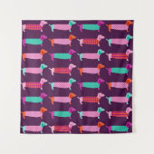 Tenture Chiens de Dachshund : Motif mignon sans couture. (Devant)