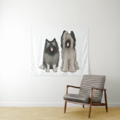 Tenture Chiens de dessin animé Keeshond et Briard Cute (En situation (horizontale))