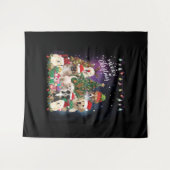 Tenture Chiens Joyeux Noël Lumière (Devant (Horizontal))