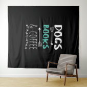 Tenture Chiens Livres Café Weekend Amoureux des animaux (En situation (horizontale))