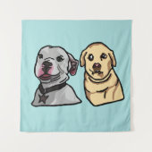 Tenture Chiens Mignons Mèmes (Devant)