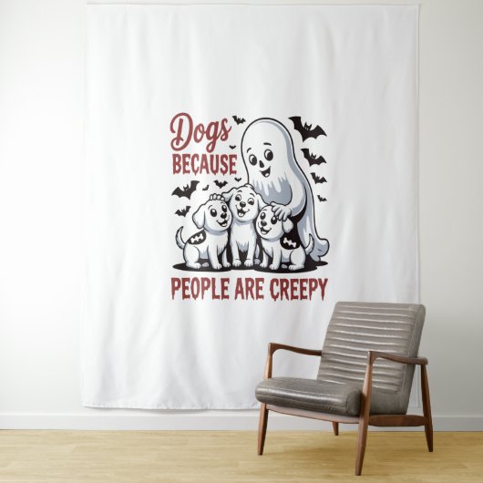 Tenture Chiens Parce Que Les Gens Sont Déplaisants Hallowe (En situation)