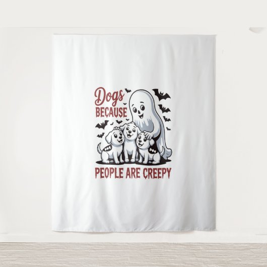 Tenture Chiens Parce Que Les Gens Sont Déplaisants Hallowe (Devant)