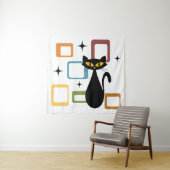 Tenture Chiffre noir du milieu du siècle (En situation)