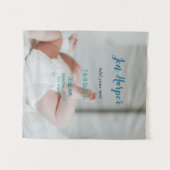 Tenture Chiffres de naissance bébé ajouter nom lieu date d (Devant (Horizontal))