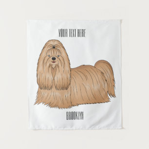 Tenture Chih tzu long cheveux dessin de chien