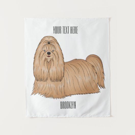 Tenture Chih tzu long cheveux dessin de chien (Devant)