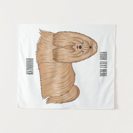 Tenture Chih tzu long cheveux dessin de chien (Devant (Horizontal))