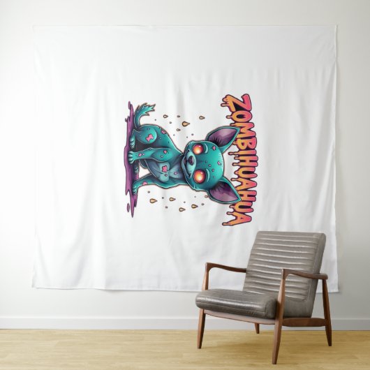 Tenture Chihuahua Chi Chichi Chiwawa Zombie Chien Hallowee (En situation (horizontale))