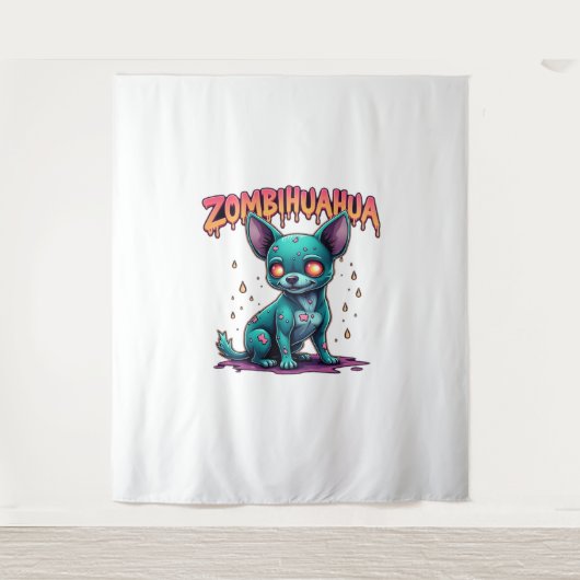Tenture Chihuahua Chi Chichi Chiwawa Zombie Chien Hallowee (Devant)