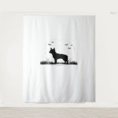 Tenture Chihuahua Chien - Halloween Moon Silhouette Classi (Devant)