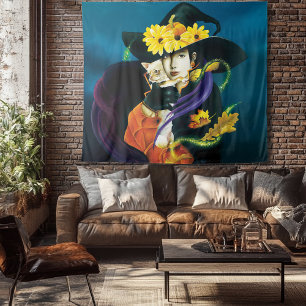 Tenture Chihuahua Chien sorcière Halloween