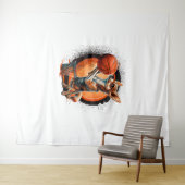 Tenture Chihuahua Joueur de basket-ball Sport Dunk (En situation (horizontale))