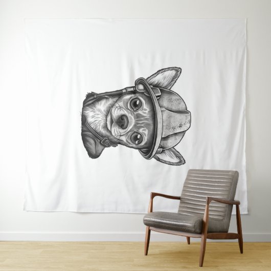 Tenture Chihuahua Ouvrier de construction (En situation (horizontale))