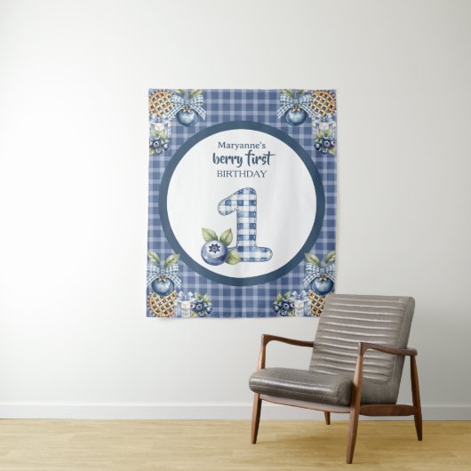 Tenture Child's Blueberry Berry First Birthday (En situation)