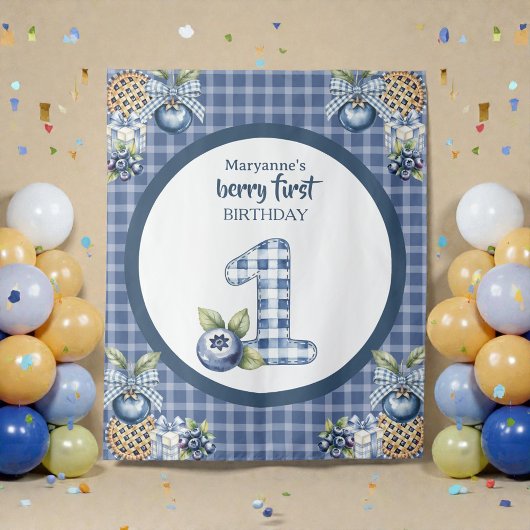 Tenture Child's Blueberry Berry First Birthday