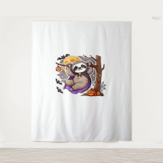 Tenture Chill Thrills Halloween Sloth T-Shirt surdimension (Devant)