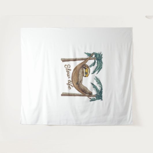 Tenture Chillin' Sloth dans un hamac T-shirt surdimensionn (Devant (Horizontal))